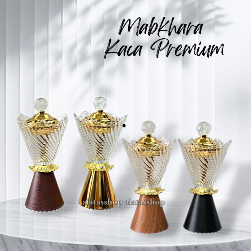 Mabkhara kaca kristal premium tempat pembakaran bakhoor antik