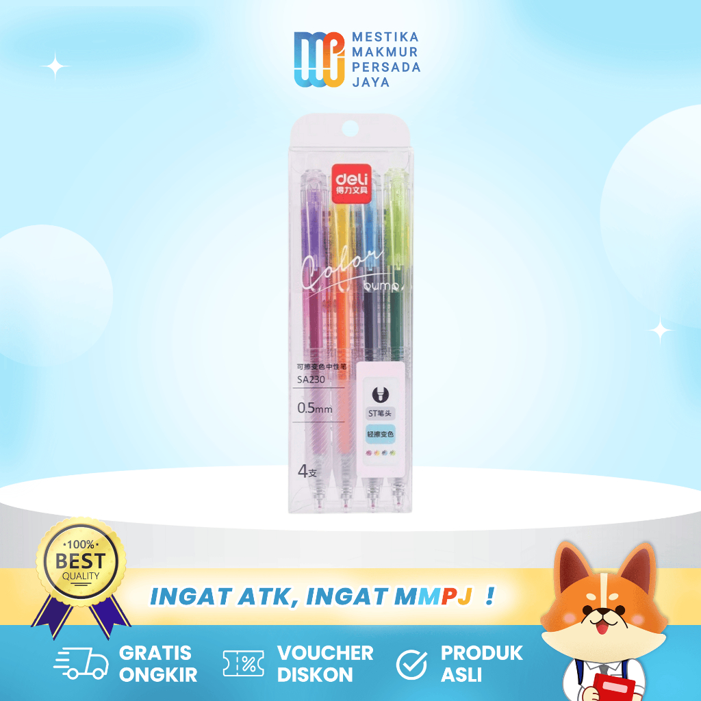 

Deli Pulpen Gel Bisa Dihapus / Erasable Gel Pen 0.5mm SA230