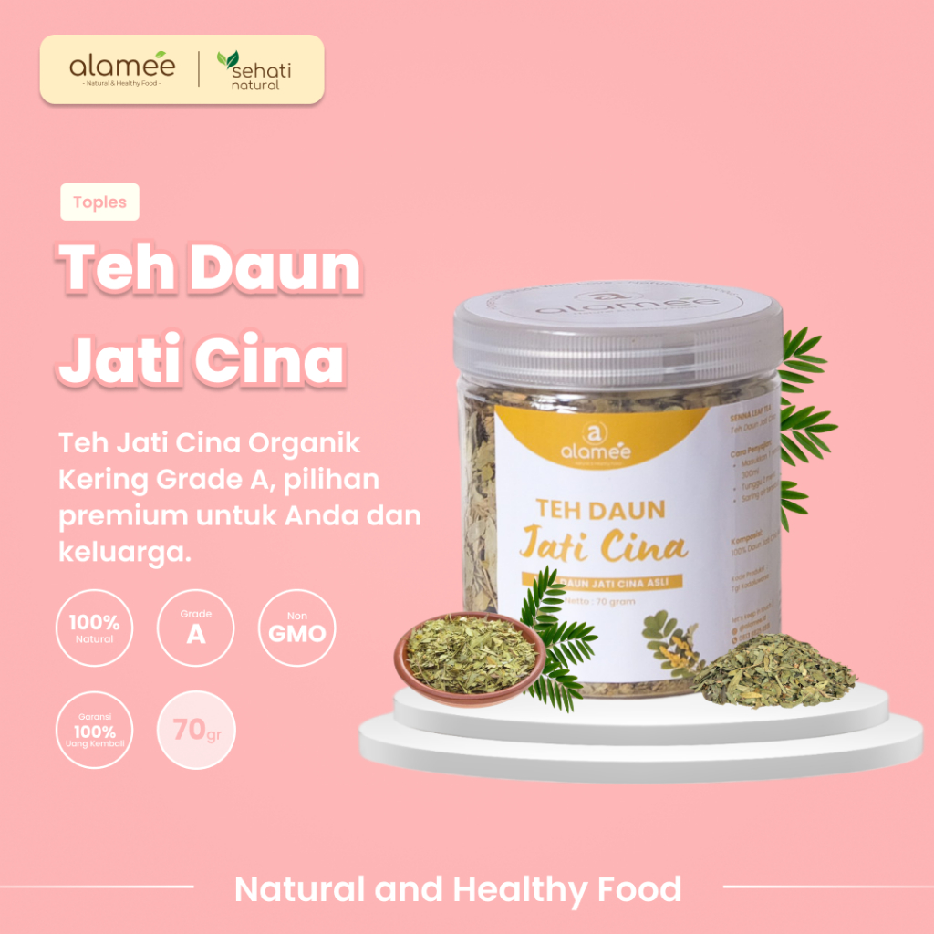 

Teh Daun Jati Cina Senna Leaf Tea Teh Herbal Alami Organik Organic Siap Seduh Minum 70gr