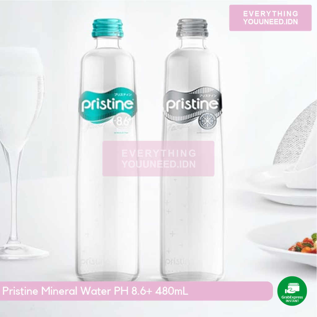 Air Mineral & Sparkling Water Pristine Botol Kaca 480mL