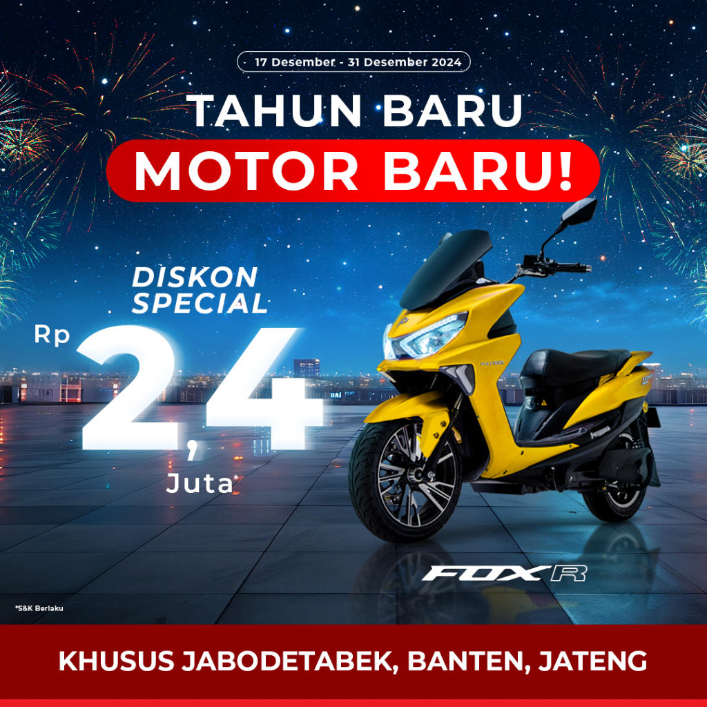 SUBSIDI POLYTRON Fox R Sepeda Sepeda Motor Listrik - OTR Jabodetabek - Banten - Jawa Tengah