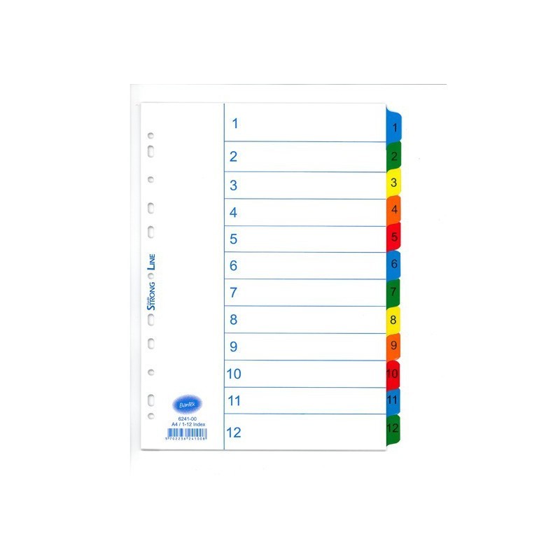 

Bantex Strongline Indexes A4 12 Pages (1-12 index) #6241 00