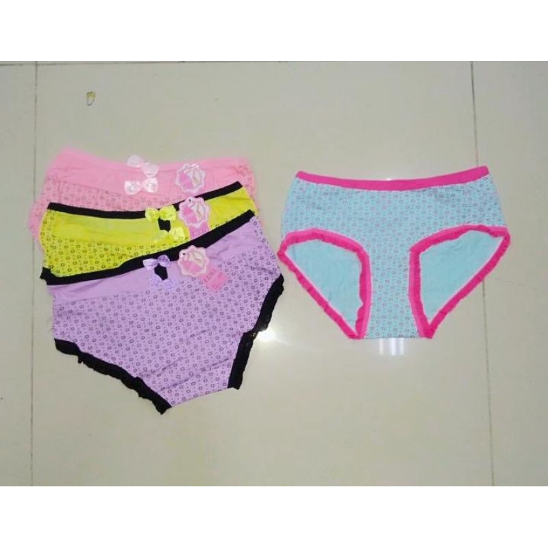 (6pcs)CD FEMA 6032 CD Wanita Katun Midi Renda