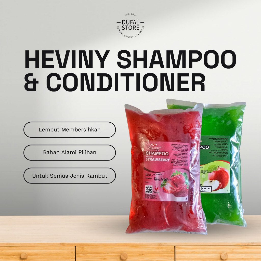 Heviny Shampoo / Conditioner Refill 1L - Hair Shampoo Hair Conditioner Atasi Rambut Kering Rontok da
