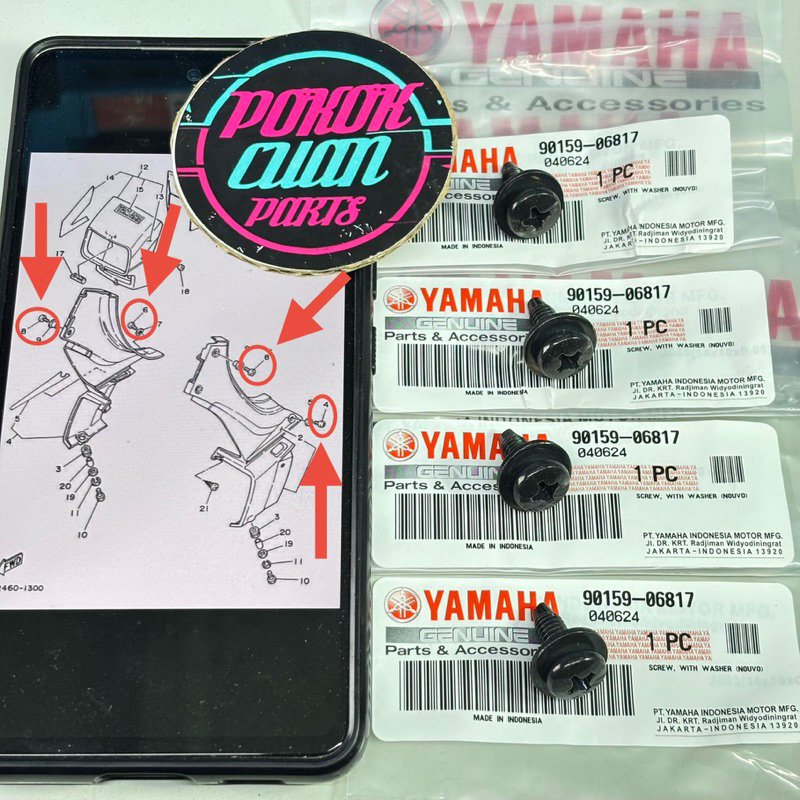 Baut dek body legsil legshield Yamaha CHAMP original 90159-06817