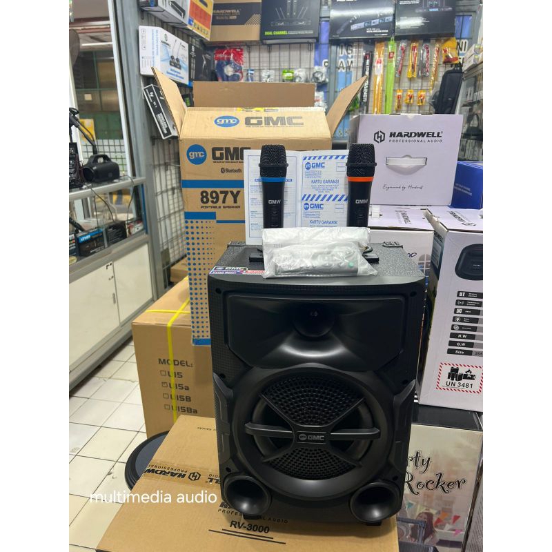 Speaker Aktif Portable Bluetooth 8 Inch GMC 879Y Pro | Murah | Garansi Resmi 1 Tahun | Microphone Wi