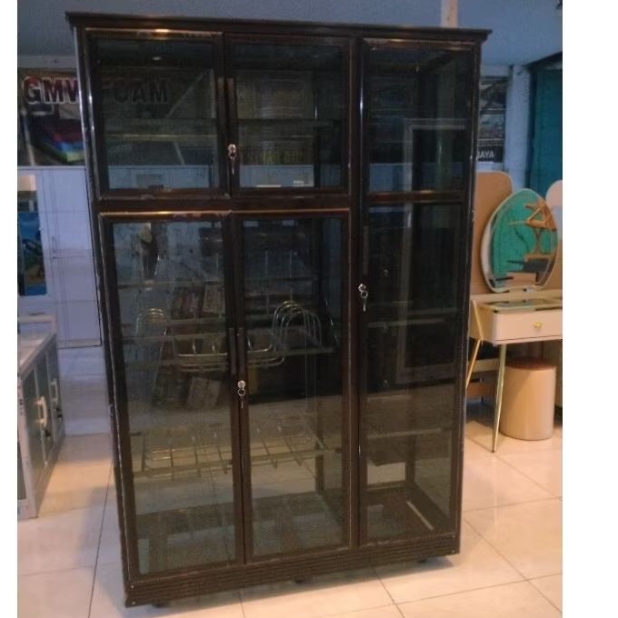 Lemari Piring KACA SUPER EXTRA JUMBO120,RAK PIRING ALUMINIUM EXTRA JUMBO 120