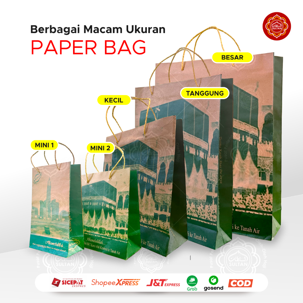 

Tas Haji Tas Umroh Paper Bag Ready Stock Tema Masjid Premium Quality / Tas Kertas PaperBag Haji isi 20 pcs Oleh-oleh Haji dan Umroh