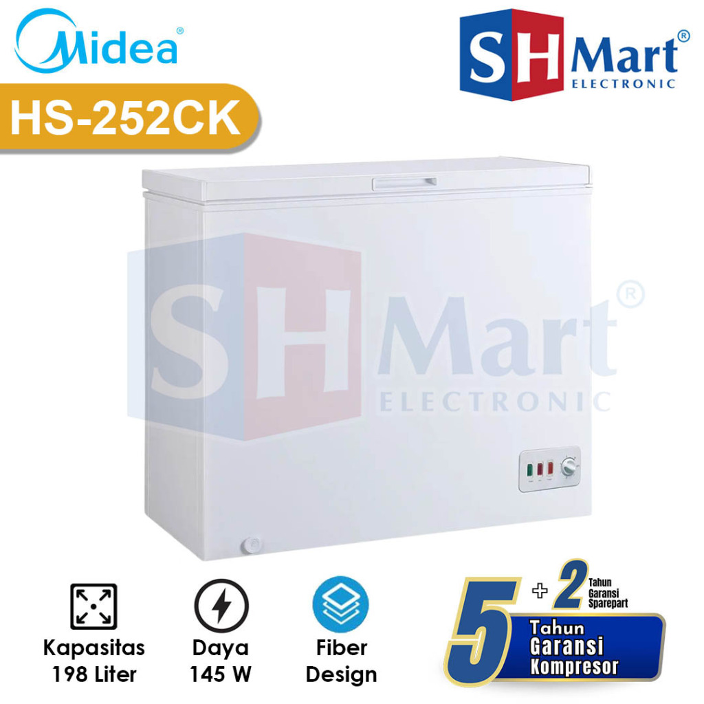 CHEST FREEZER MIDEA KAPASITAS 197 LITER HS-252CK / HS252CK - Hovering Door - FREEZER BOX MEDAN