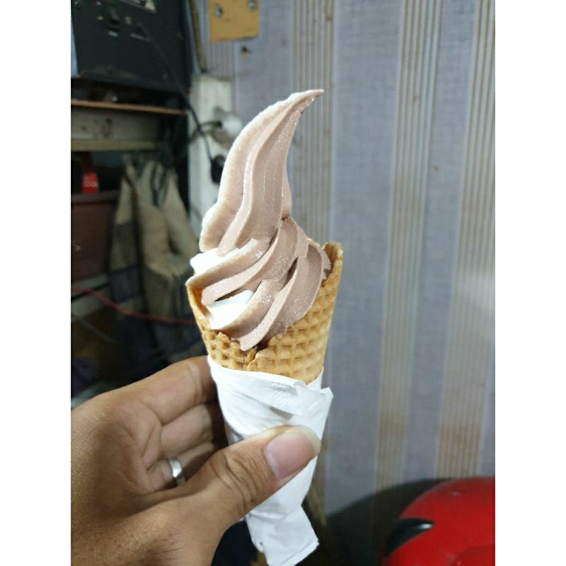 

waffle cone buat soft ice cream