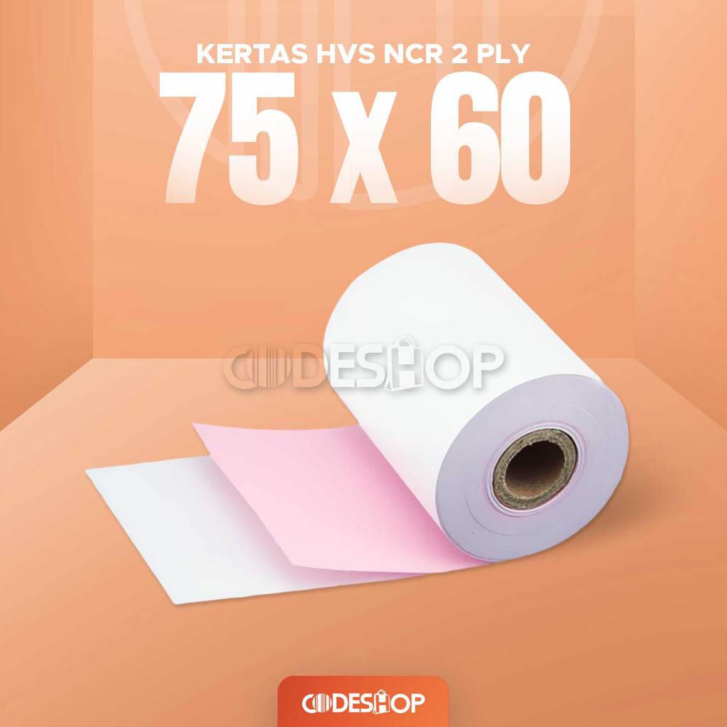 

Kertas Roll 75x60 mm 2 Ply Codeshop Struk Kasir Continuous NCR Printer Dot Matrix Rangkap