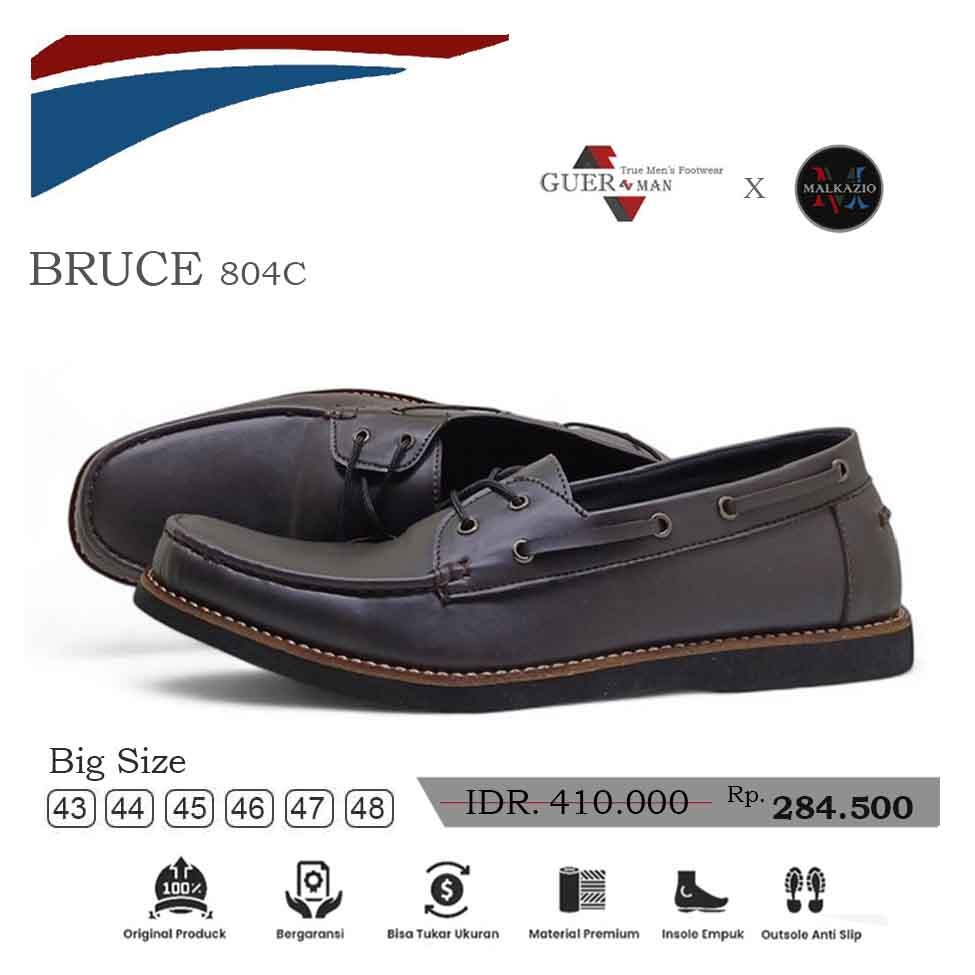Sepatu Loafers Pria Bruce 804C Brown - Big Size 44 45 46 47 48