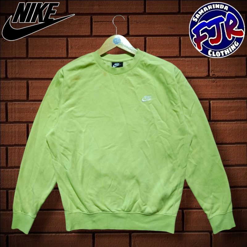 Nike Small Swoosh Lime Crewneck Original