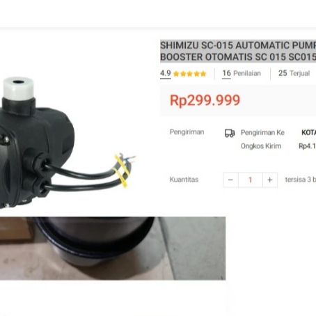 

SHIMIZU SC-015 AUTOMATIC PUMP PRESSURE CONTROL POMPA BOOSTER OTOMATIS SC 015 SC015