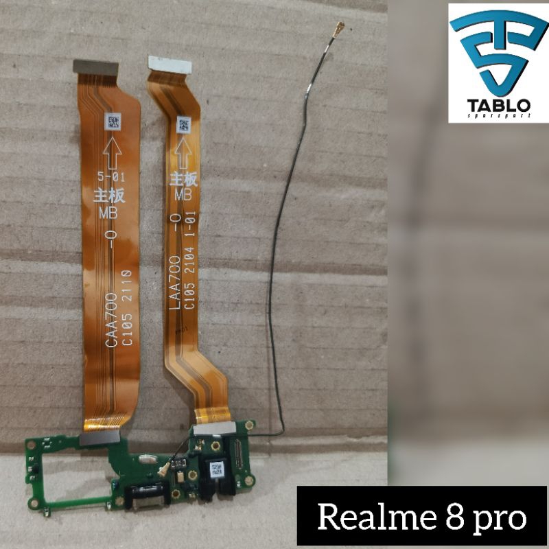 Papan konektor cas flexibel antena Realme 8 pro original copotan hp
