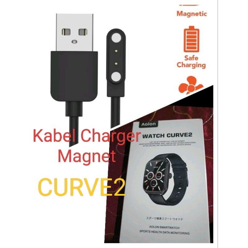 AIG Aolon Watch CURVE2 Curve Smart Watch Kabel Charger Smartwatch Aolon CURVE 2 Magnetic 2 Pin