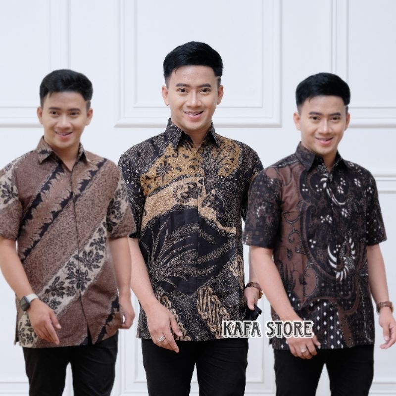 Baju Batik Pria Lengan Pendek Hem Pria Kemeja Cowok Atasan Batik Premium Baju Ukuran Jumbo