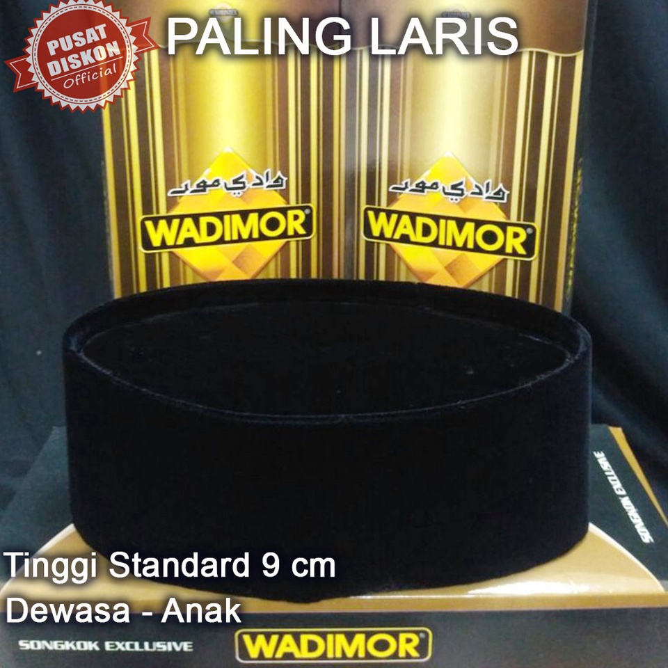 Terbagus Peci Songkok Kopiah Wadimor Hitam Polos Peci Hitam Peci Polos Songkok Hitam Songkok Polos K