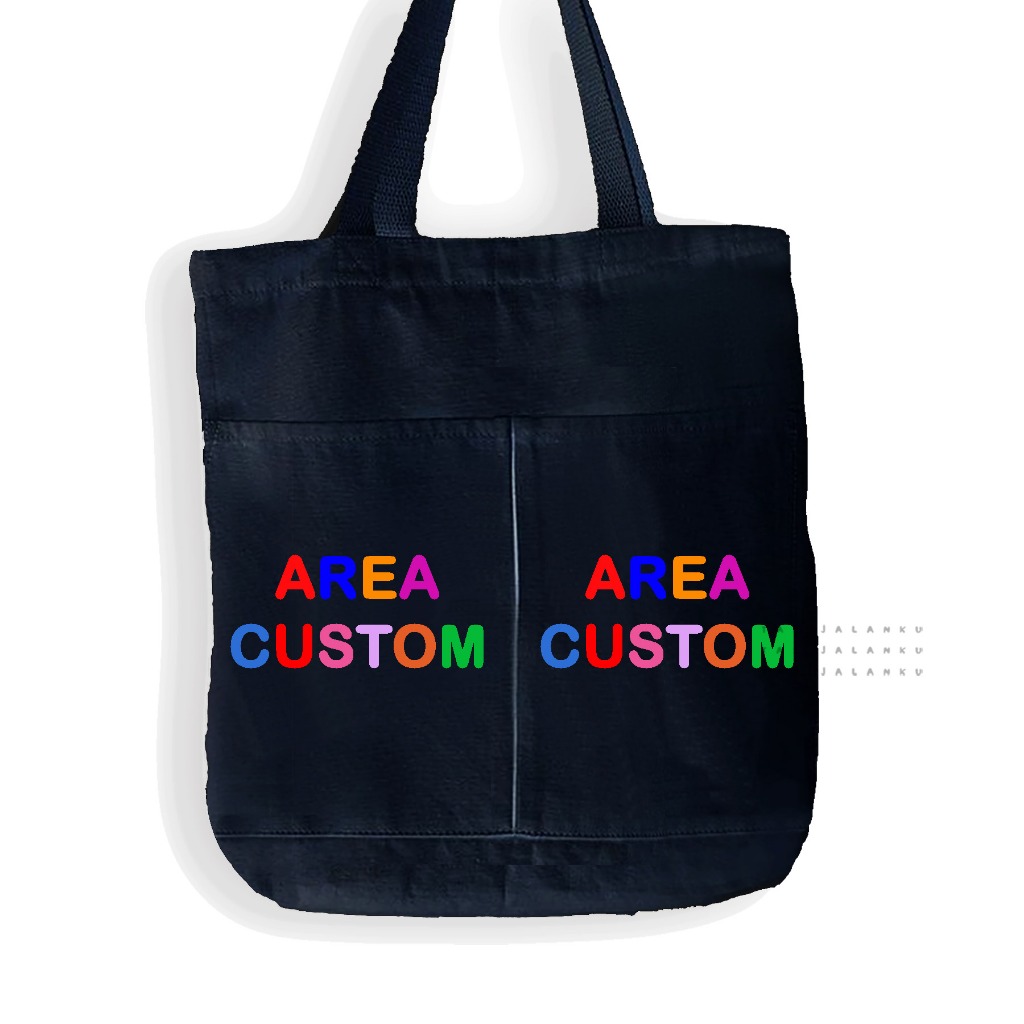 TERBARU Totebag Kantong Custom Bahan Kanvas PREMIUM KEKINIAN