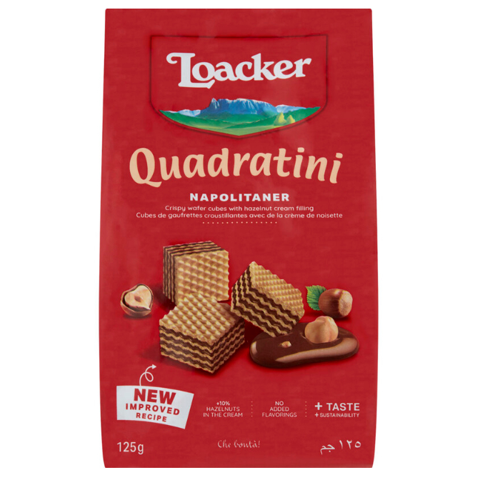 

Loacker Quadratini Bite Size Hazelnut Wafers | 125g