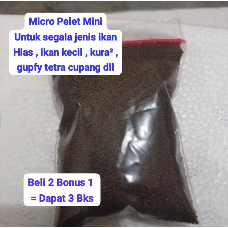 KodeProduk:PF.20 - DAPAT 3 BUNGKUS MICRO PELET PAKAN IKAN MINI AMAN UNTUK SEGALA JENIS IKAN HIAS CUP