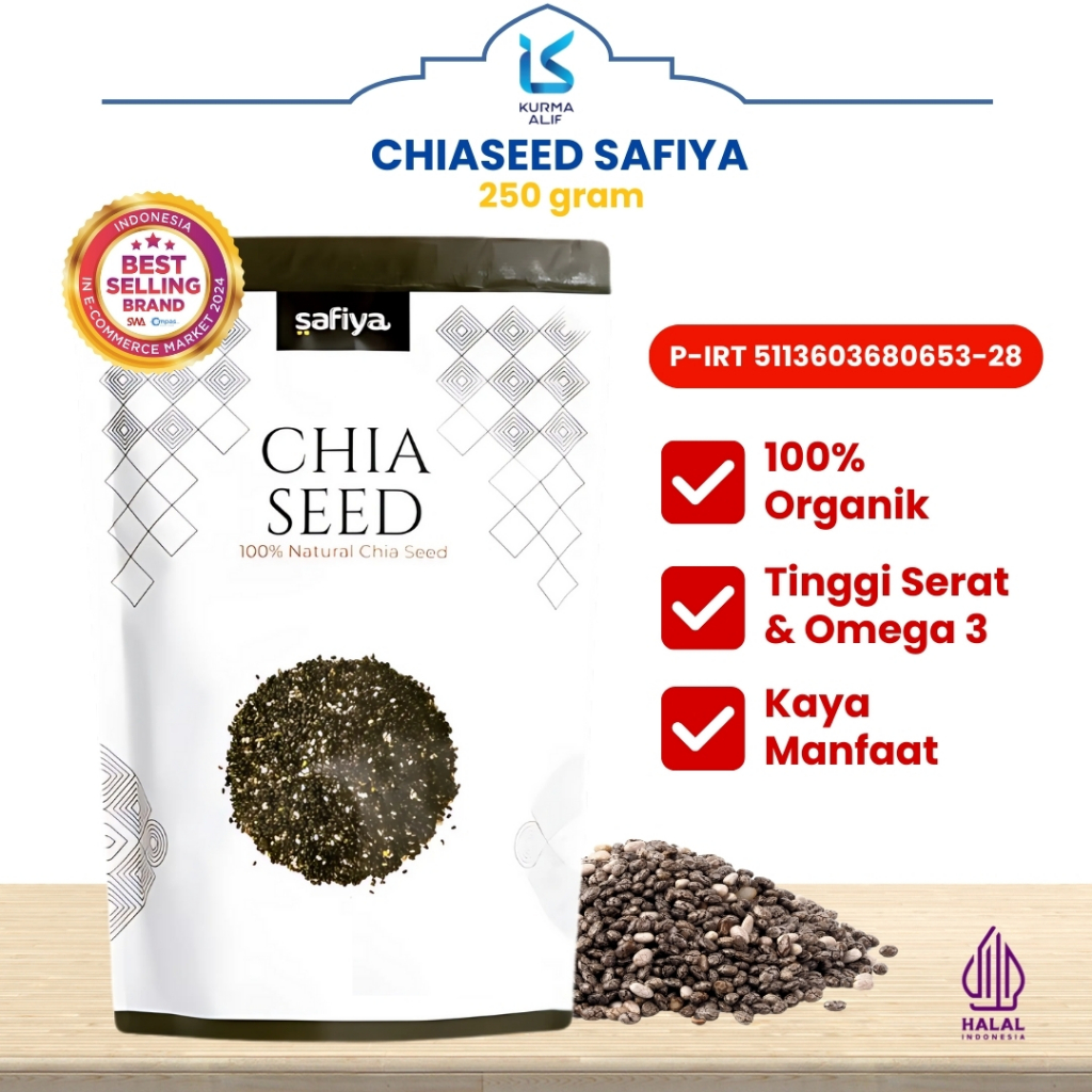 

Organic Black Chia Seed 250 gr Premium Biji Chiaseed Original Safiya Food