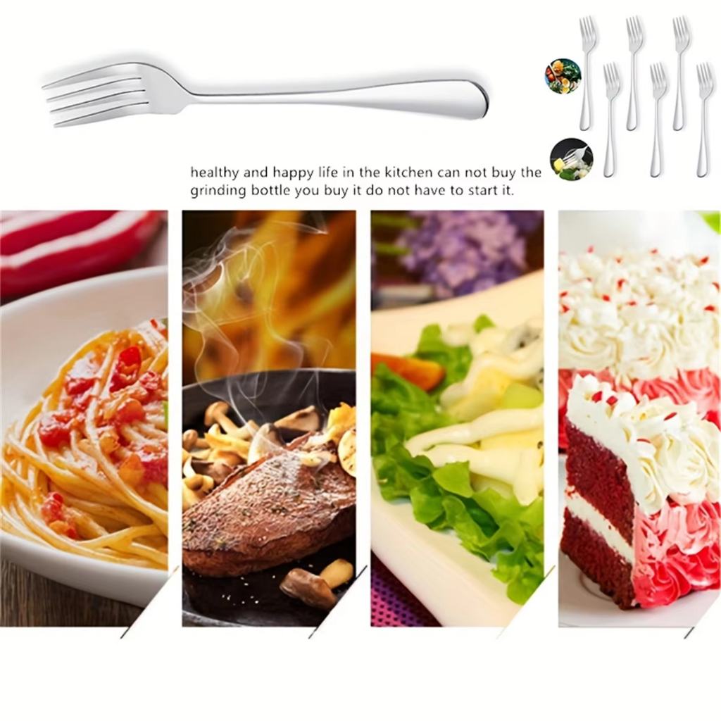 6 Pcs Garpu Makan Dinner Fork Stainless Steel DNT 102 Mirror Polished - Silver