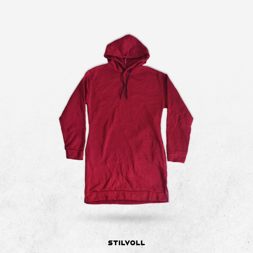 Hoodie Pria Merah Maroon Preloved Ukuran Jumbo XXL (Bisa Bayar Ditempat)