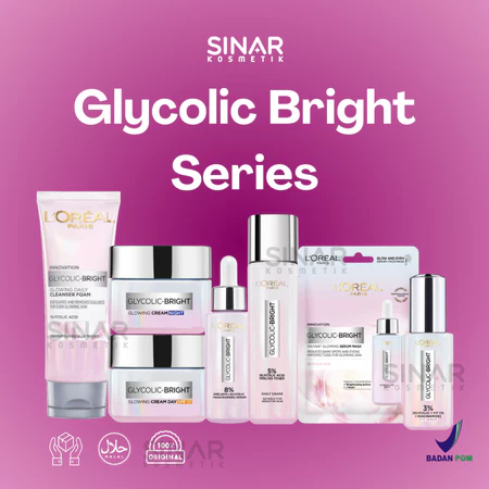 ✦SINAR✦ Loreal Paris Glycolic Acid Bright Serum ( 8% Melasyl + Glycolic + Niacinamide ) 30ml dan 15m