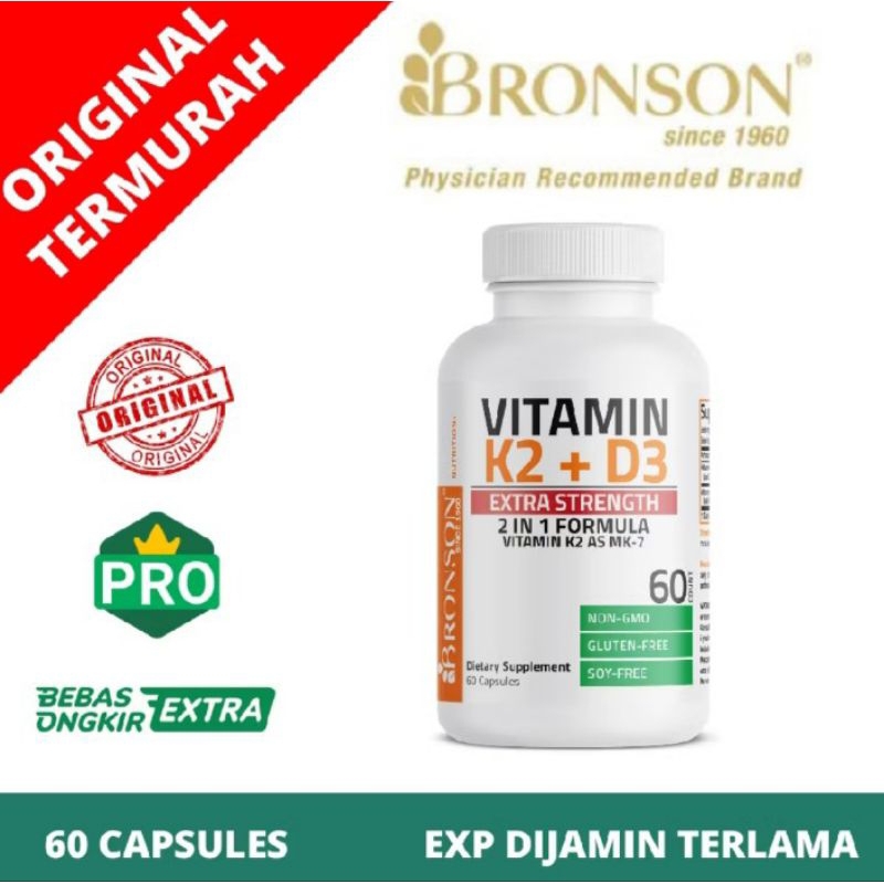 Bronson Vitamin K2 D3 10000 IU Vit K-2 D-3 isi 60 capsules