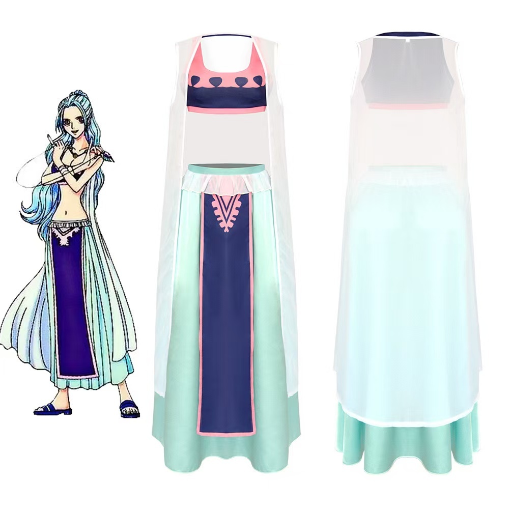 One Piece One Piece Cosplay Costume Vivi Cosplay Costume Vivi Cosplay Long Dress Set
