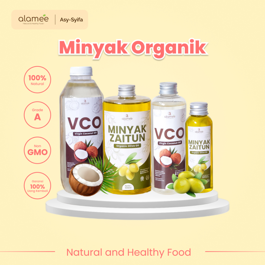 

ALAMEE Virgin Coconut Oil Minyak Zaitun Kelapa Murni Extra VCO Dapat Di minum Di masak Organik 1Ltr