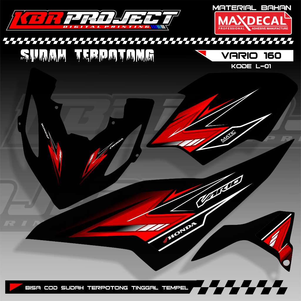 Decal Sticker Striping Variasi Vario 160 Honda Vario 160 New Vario 160 Honda Click 160 - Decal Semi 