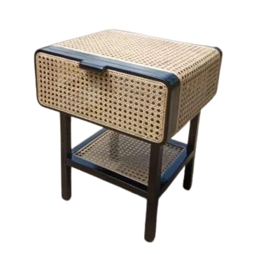 NAKAS MINIMALIS NAKAS RETRO UNIK KAYU JATI KOMBINASI ROTAN