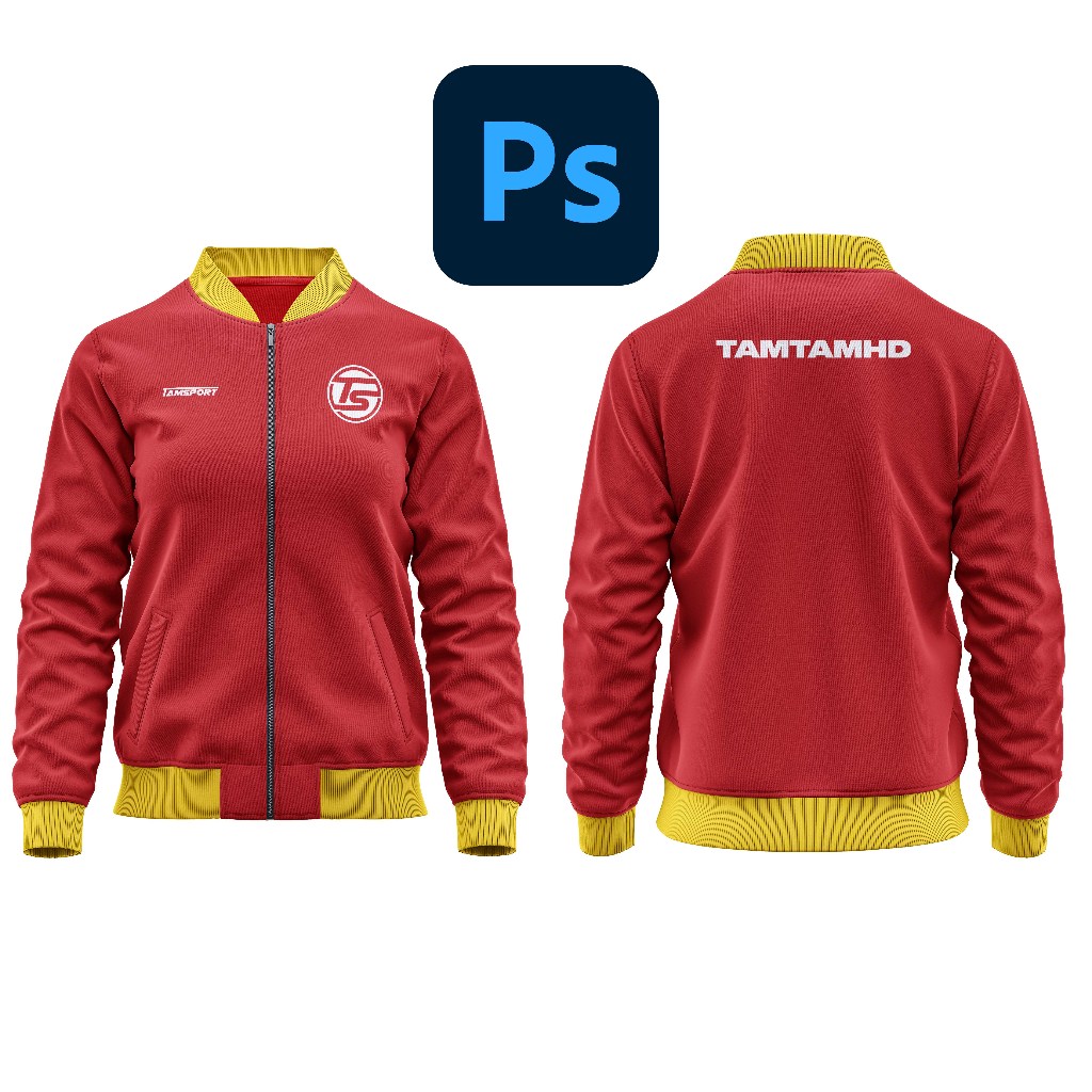Mockup Jaket Bomber Cewek Resleting - Photoshop / PSD