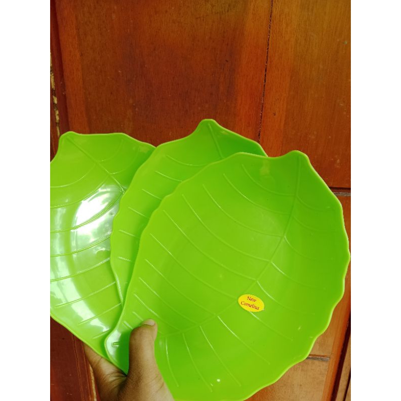 1 pcs piring daun plastik serbaguna, piring saji piring daun 8 inc bentuk unik lucu