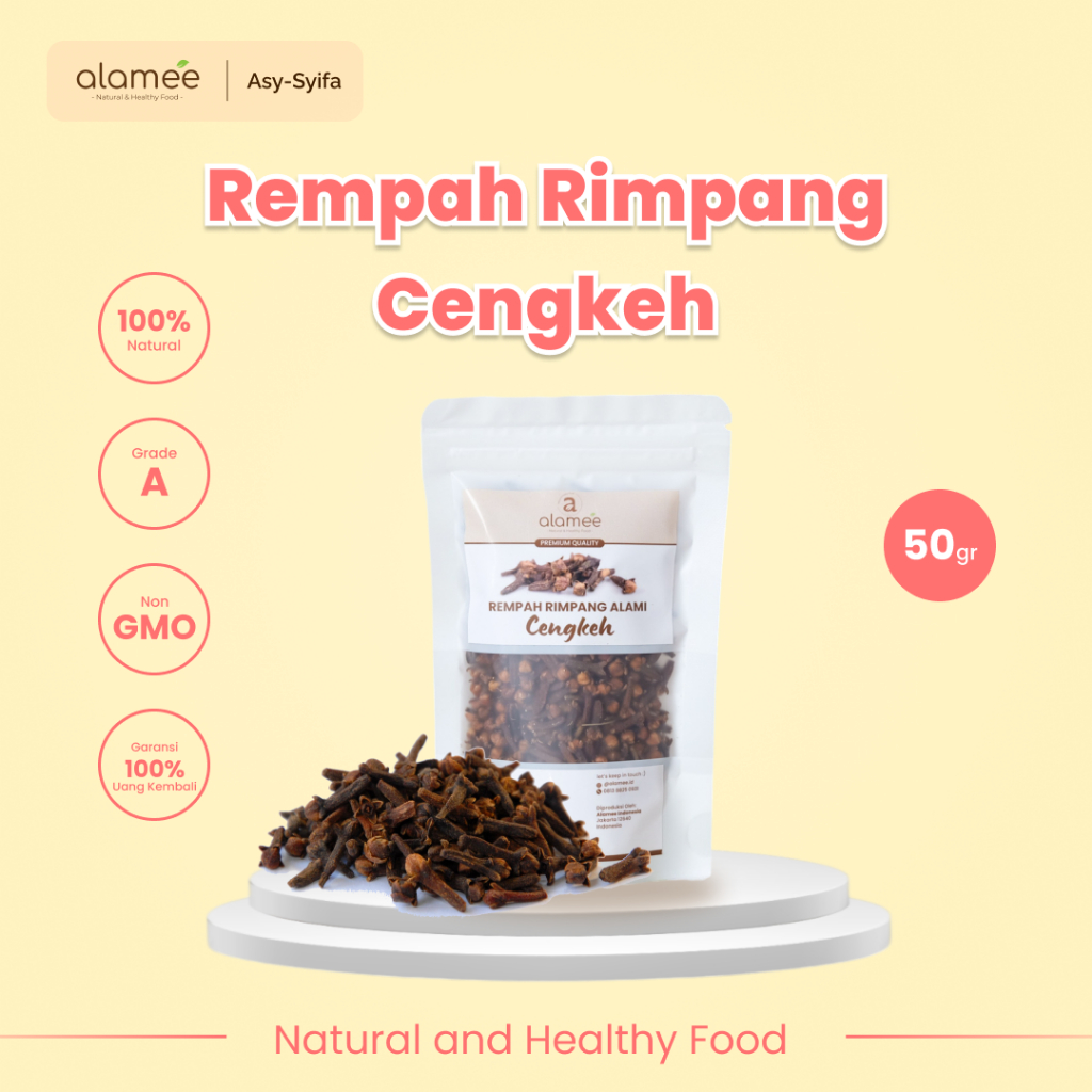 

ALAMEE Cengkeh Rempah Kering Organik Cloves Rimpang Organik Alami Bumbu Seasoning Masakan Masak 50g