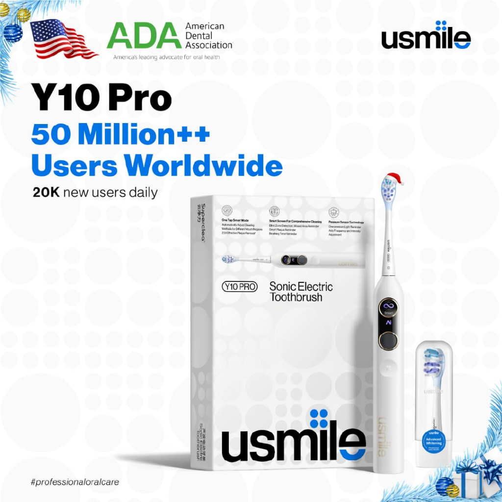 usmile Y10 PRO Sonic Electric Toothbrush Smart Screen Rechargeable for Beginners Sikat Gigi Elektrik