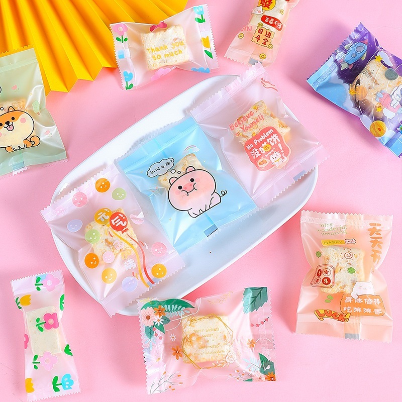 100PCS PLASTIK PACKING OPP COOKIES BROWNIES KUE KERING 5,5 X 8,5 CM