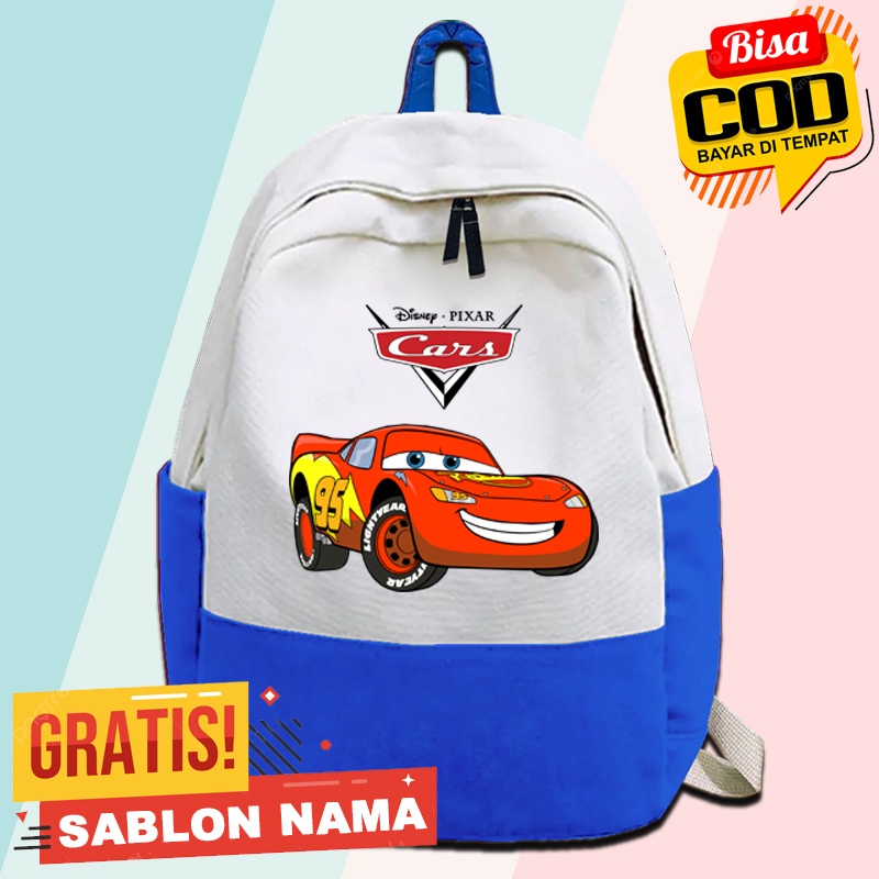 Tas Ransel Tas Sekolah Anak Motif Disney Lightning McQueen Cars