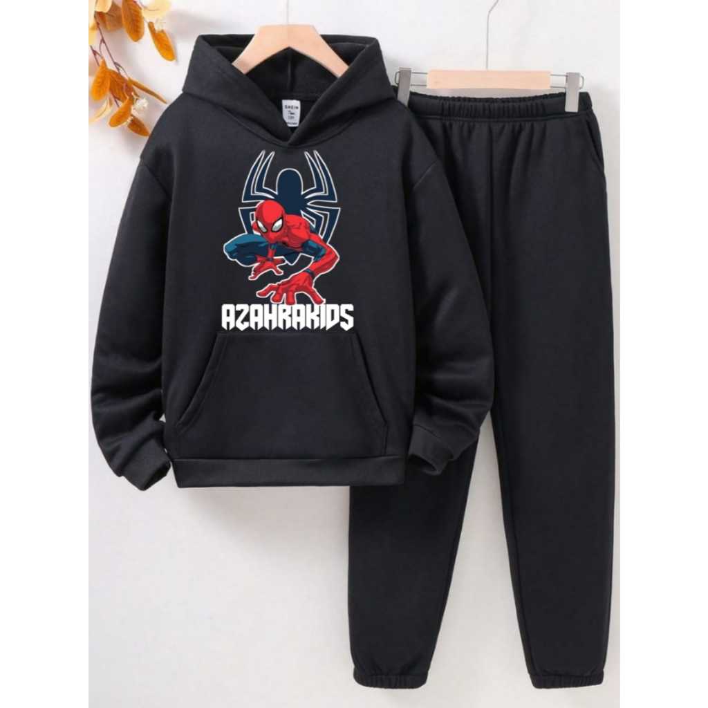 setelan spider kid / sweater anak 3-11 tahun/setelan cowok cewek /kostum karakter spiderman keren