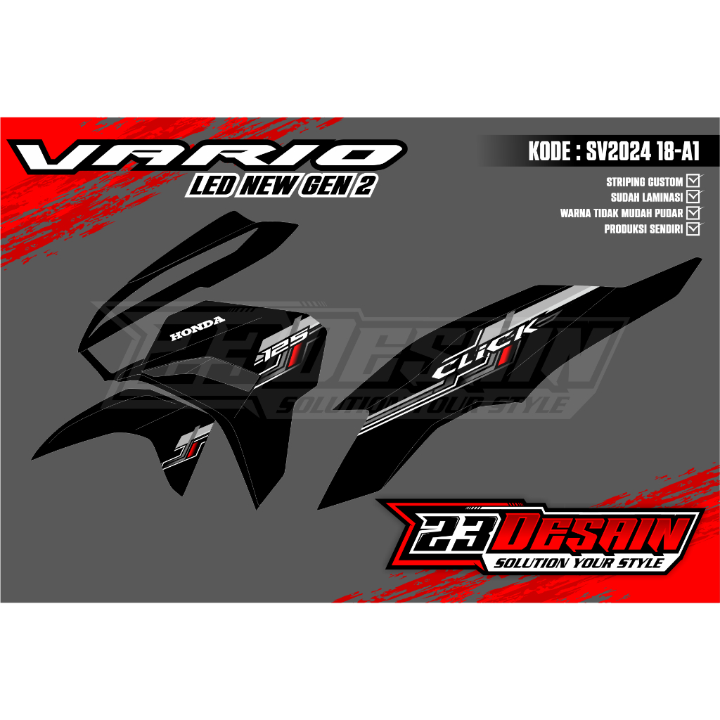 striping sticker vario led new gen2 striping vario gen2 125 motif warna Vietnam malaysia custom stri
