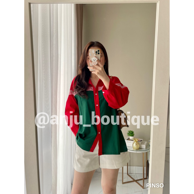 Nessa Shirt | Kemeja Katun Wanita | Baju Natal Wanita