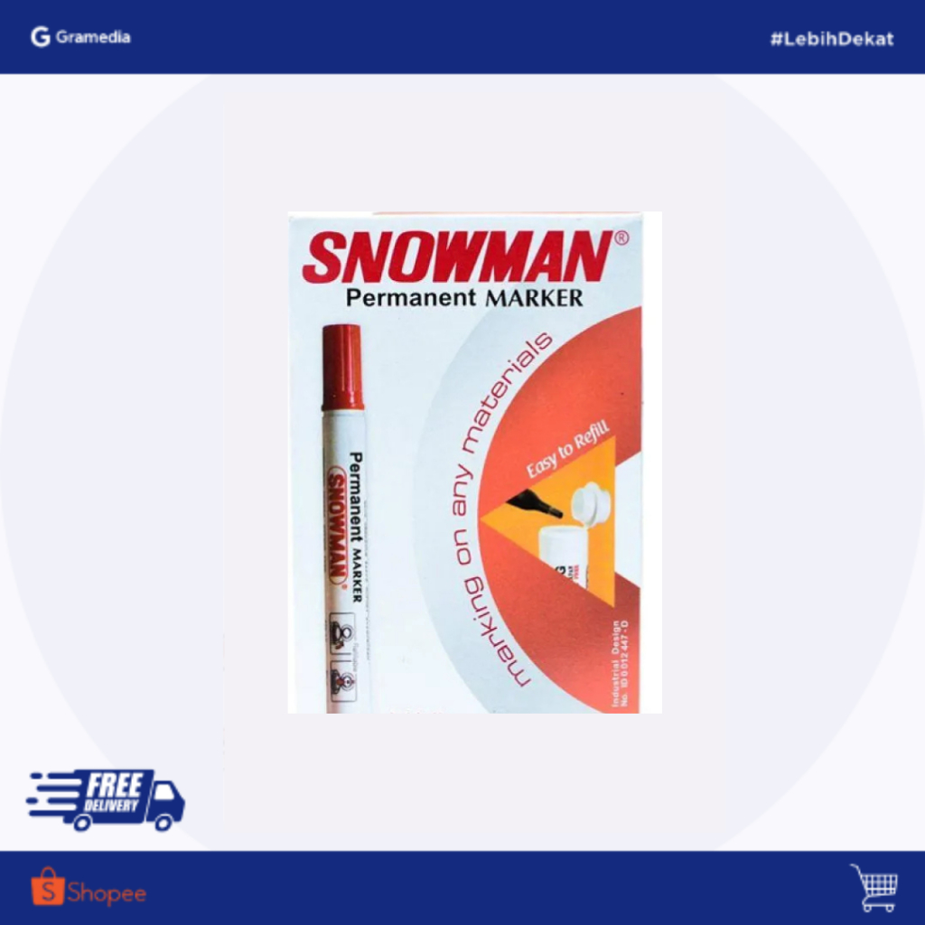 

GRAMEDIA BOGOR - SNOWMAN MARKER G-12 RED / PCS