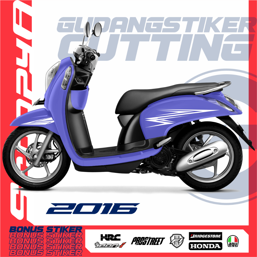 STRIPING CUTTING HONDA SCOOPY FI STIKER LIS TAJAM STICKER 2016 OLD