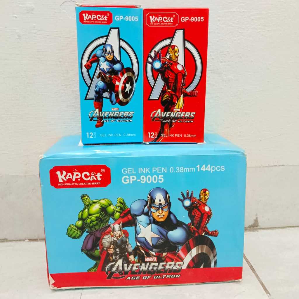 

1 Kotak isi 12 Pcs Pena Gel KapCat AVENGERS