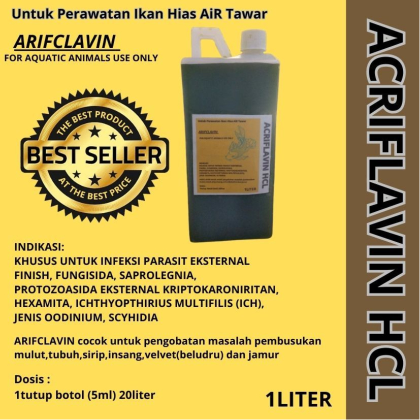 Acriflavine hcl 1Liter/Acriflavine 1liet/obat ikan 1liter KWALITAS TERBAIK