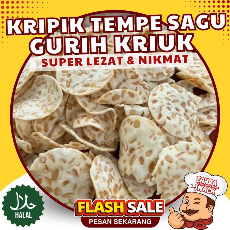 

( Zahra Snack ) Kripik Tempe Sagu Super Lezat Kriuk Gurih Nikmat