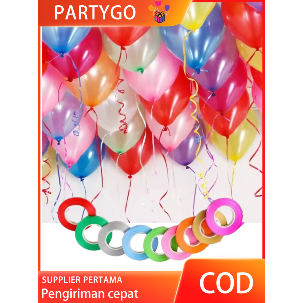 

Pita Kado / Pita Balon Ukuran Kecil Panjang 5 Meter Warna Warni 1 Pcs Ballon Ribbon