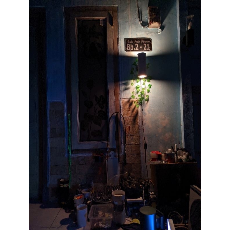 Lampu hias dinding combination pot bunga